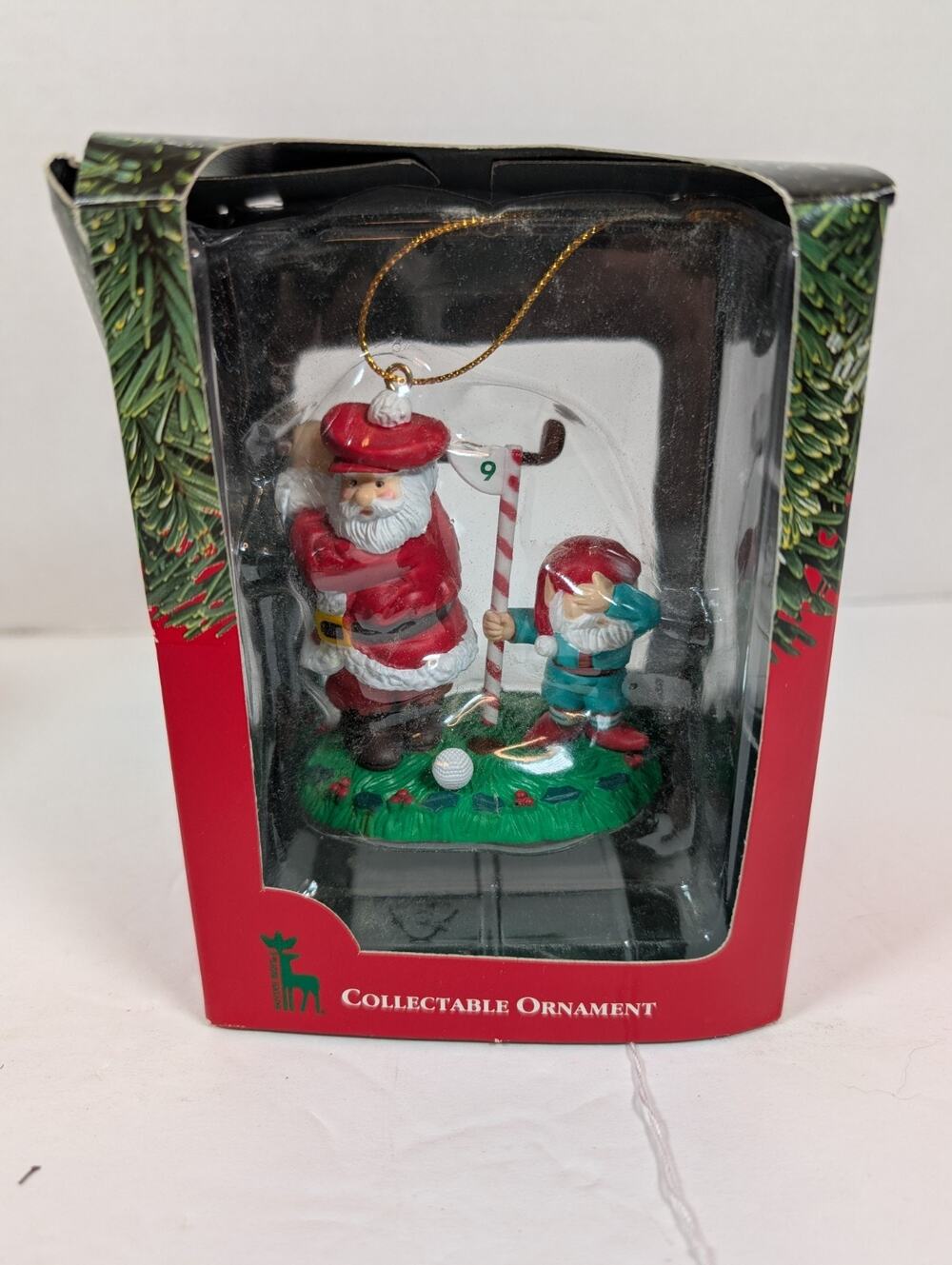 Christmas Ornament Santa Elf Golf Plastic FORE Santas Best 1992 Vintage MIB